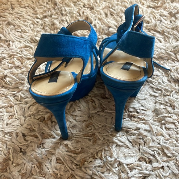 Rachel Zoe Valerie blue suede platform heel - Picture 4 of 5